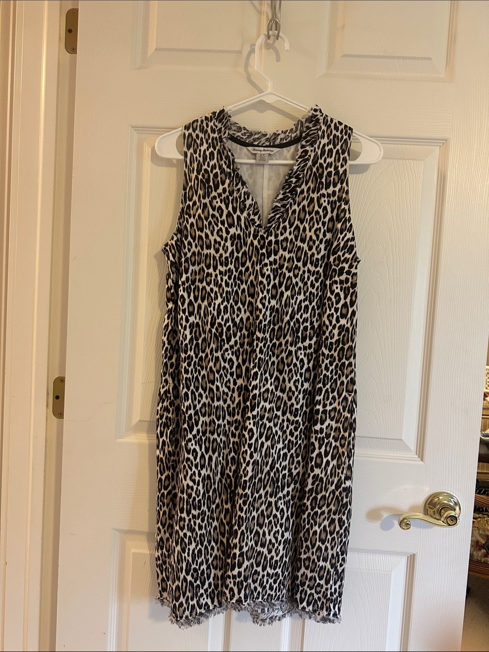 Tommy Bahama Leopard Print Midi Dress - Black & Cream